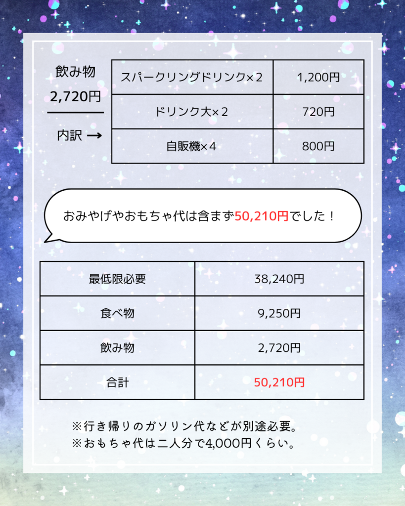 子連れディズニーにかかった費用２/40周年